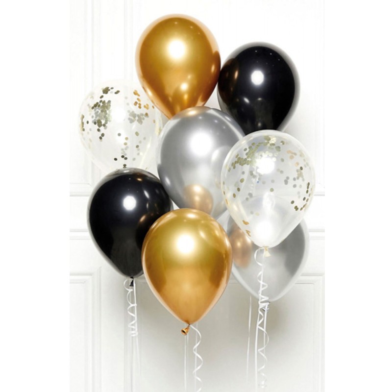 Colour Fashion Happy Birthday balloon set, 8 pcs, 11 inch (27.5cm)