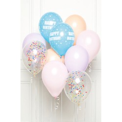 Colour Pastel Happy Birthday balloon, 10-piece balloon set 11 inch (27.5cm)