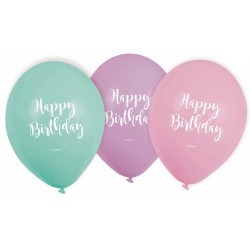 Ballon d'anniversaire pastel Happy Birthday, 6 pièces 9 pouces (22,8 cm)