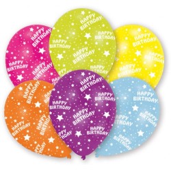 Happy Birthday Star Happy Birthday balloon, 6-piece set 11 inch (27.5 cm)