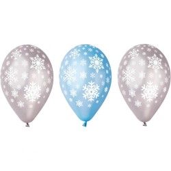 Christmas Metallic Snowflakes balloon, 5 pcs 12 inch (30cm)