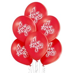 Love I Love You Red balloon 6 pcs 12 inch (30 cm)