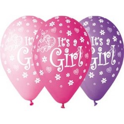 Ballon Color It's a Girl, lot de 5, 12 pouces (30 cm)