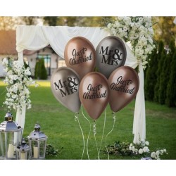 Ballon brillant Just Married pour mariage, 5 pièces de 33 cm (13 pouces)