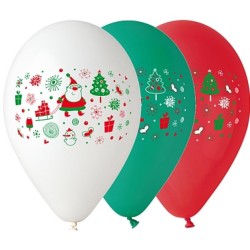 Ballon en latex Père Noël, lot de 3, 12 pouces/30 cm