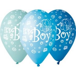 Colour It's a Boy Blue Balloon, 5 pcs 12 inch (30 cm)