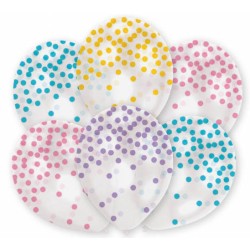 Ballons à confettis colorés, 6 pièces. 11 pouces (27,5 cm)