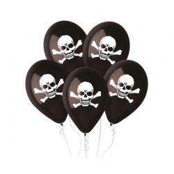 Skull Black air-balloon, balloon 5 pieces 12 inch (30 cm)