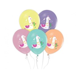 Llama Cactus balloon, 5-piece balloon set 12 inch (30 cm)