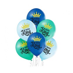 Happy Birthday Little King balloon, 6 pcs 12 inch (30cm)