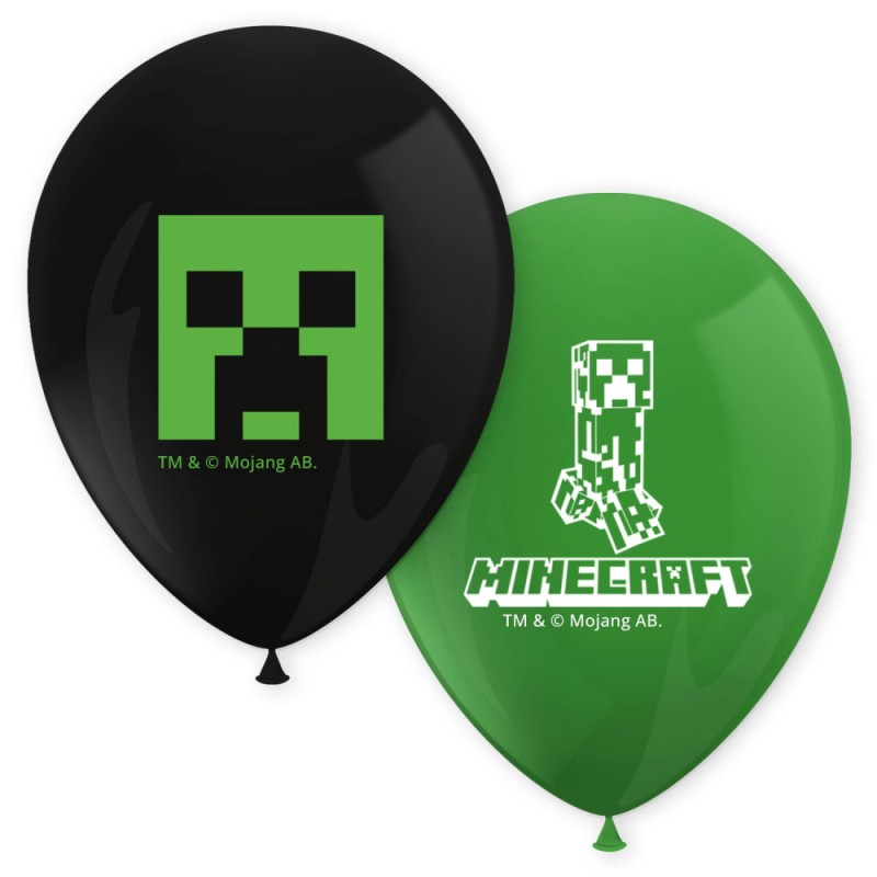 Ballon vert Minecraft, 8 pièces