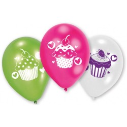 Muffin Cupcake balloon, 6 pcs 9 inch (22.8 cm)