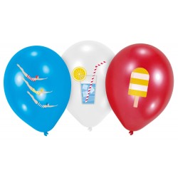 Ballons amusants pour l'été, lot de 6, 11 pouces (27,5 cm)