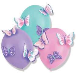 Butterfly Flutter balloon, 3-piece set with accessories 14 inches (35.5 cm)