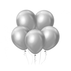 Ballon couleur platine argent, argent, 5 pièces 12 pouces (30 cm)