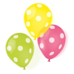 Ballon à pois colorés, lot de 6, 9 pouces (22,8 cm)