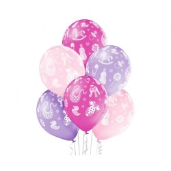 Ensemble de ballons rose pour bébé fille, 6 pièces, 30 cm (12 pouces)