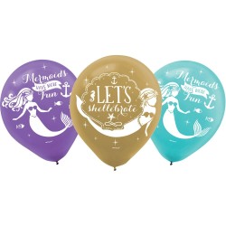 Ballon coquillage sirène, 6 pièces 11 pouces (27,5 cm)