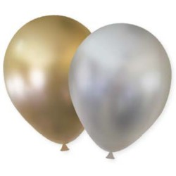 Happy Birthday Shiny Silver, Gold balloon, 6-piece set