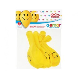 Emoji  Smilies Yellow balloon, 5 pcs 12 inch (30 cm)