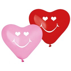 Love Smiling Hearts, Heart Balloon, 5 pcs 10 inch (25 cm)