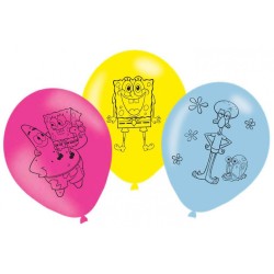 Ballons de rire Bob l'éponge, 6 pièces 11 pouces (27,5 cm)