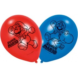 Ballon champignon Super Mario, 6 pièces. 9 pouces (22,8 cm)