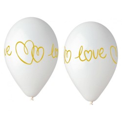 Ballon blanc Love, 5 pièces 13 pouces (33 cm)