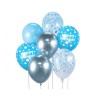 Colour Happy Birthday Silver-Blue, Silver-Blue balloon set of 7 pcs 30cm (12 inch)