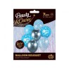 Colour Happy Birthday Silver-Blue, Silver-Blue balloon set of 7 pcs 30cm (12 inch)