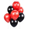 Colour Red-Black balloon set, 7 pcs, 12 inch (30cm)