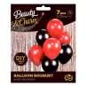 Colour Red-Black balloon set, 7 pcs, 12 inch (30cm)