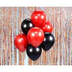 Colour Red-Black balloon set, 7 pcs, 12 inch (30cm)