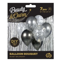 Ensemble de ballons couleur argent-graphite, 7 pièces. 12 pouces (30 cm)