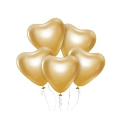 Love Platinum Gold Heart Balloon, 6 pcs 12 inch (30 cm)