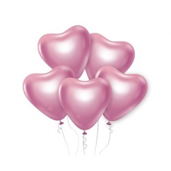 Love Platinum Light Pink Heart Balloon, 6 pcs 12 inch (30 cm)