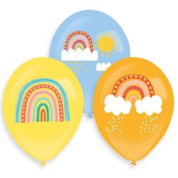 Rainbow Retro balloon 6 pcs 11 inch (27.5cm)