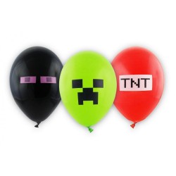 Minecraft TNT Party balloon, 6 pcs 12 inch (30 cm)