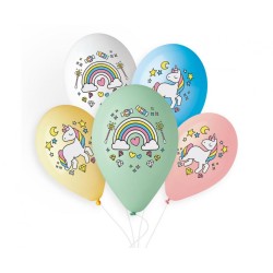 Ballon arc-en-ciel licorne, 5 pièces 13 pouces (33 cm)