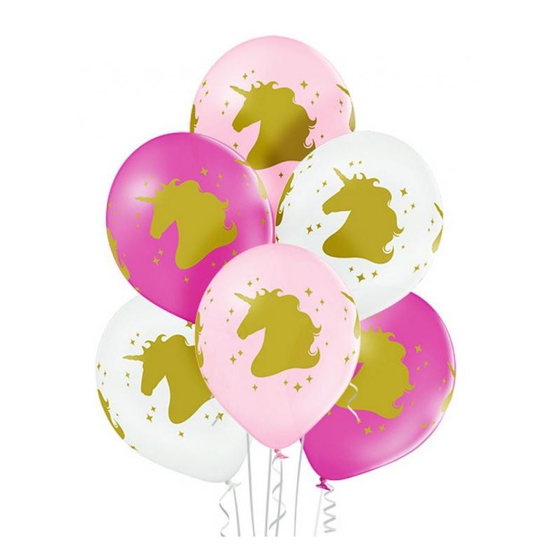 Unicorn Gold balloon, 6 pcs 12 inch (30cm)