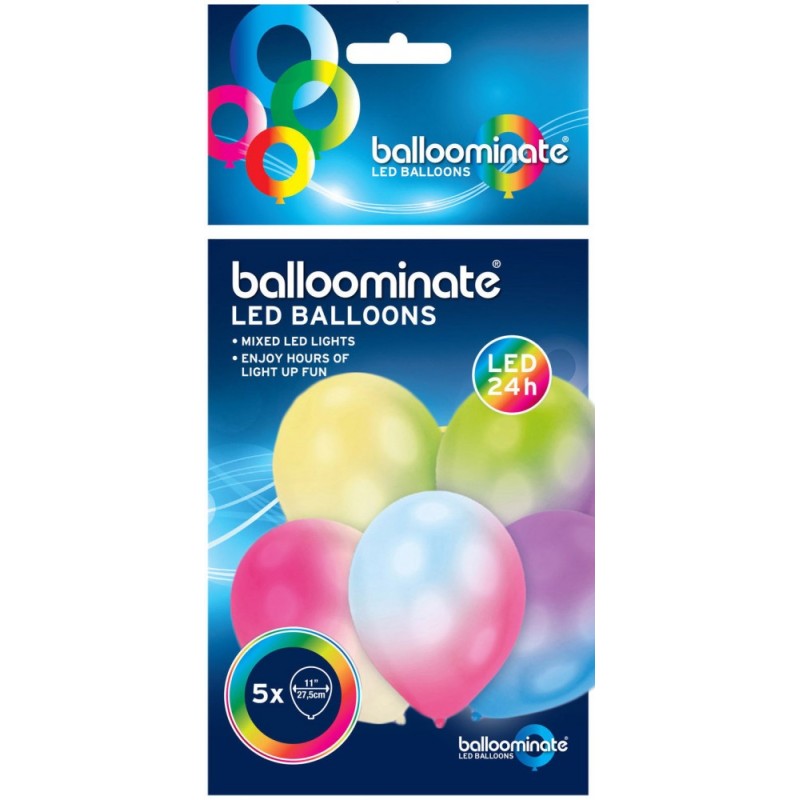 Ballon LED multicolore lumineux, 5 pièces, 11 pouces (27,5 cm)