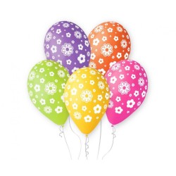 Flower Colorful balloon, 5-piece 12 inch (30 cm)