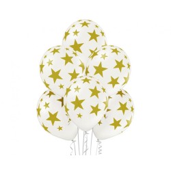 Couleur Étoile blanche, ballon étoile, ensemble de ballons 6 pcs. 30 cm (12 pouces)