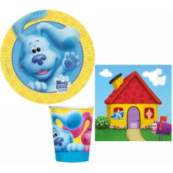 Coffret de fête amusant Blues Clues & You avec 32 pièces et assiettes de 23 cm