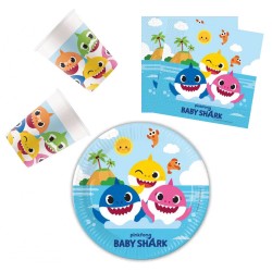 Coffret de fête Baby Shark Fun in the Sun 36 pièces avec assiettes de 23 cm