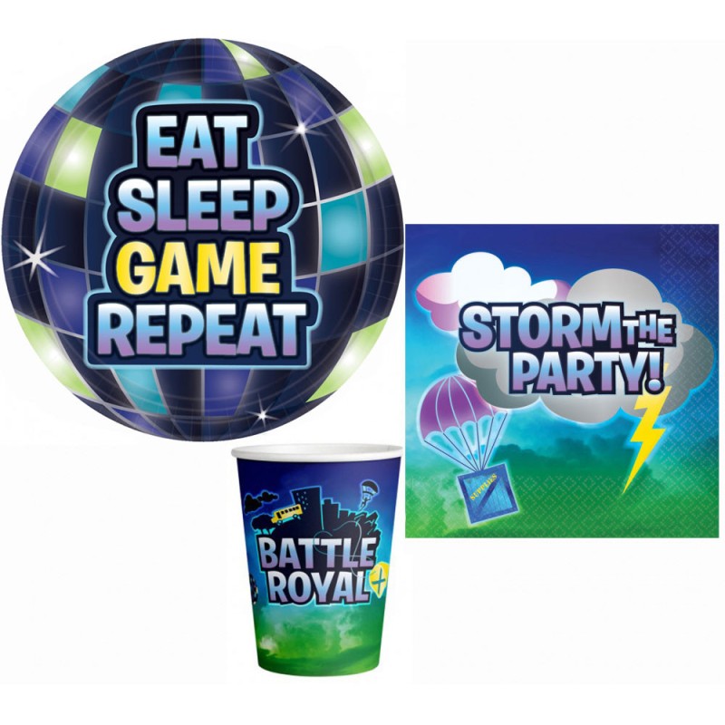 Battle Royal Storm party set with 32 pcs, 18 cm plates