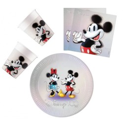 Disney Mickey Disney 100 Mickey Party Set avec 36 pièces et assiette de 23 cm