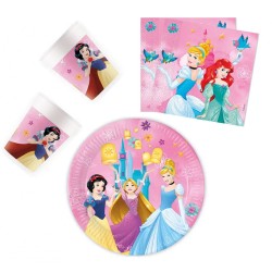 Coffret de fête Disney Princess Live Your Story avec 36 pièces et assiettes de 23 cm