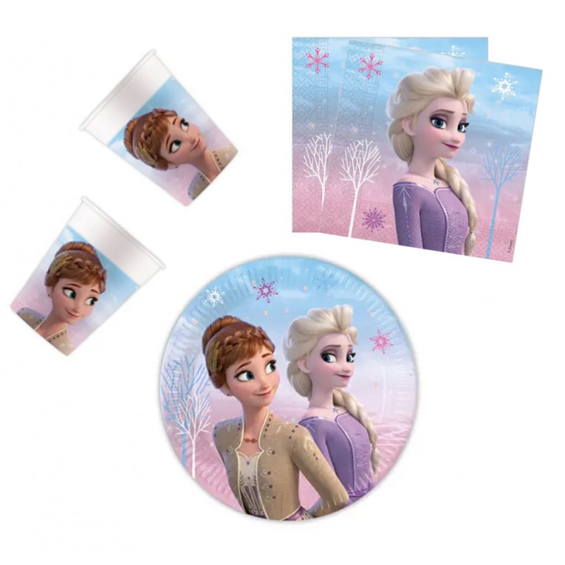 Coffret de fête Disney Frozen Wind avec 36 pièces et assiettes de 20 cm