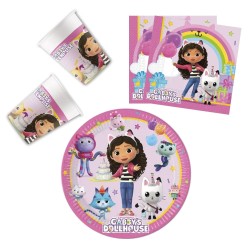 Coffret de fête Gabby's Dollhouse Friends 36 pièces avec assiettes de 23 cm